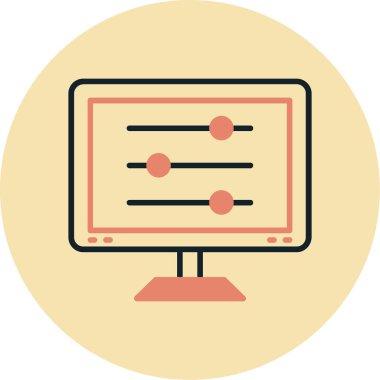 monitör web simgesi, basit vektör illüstrasyonu