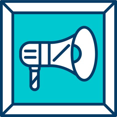 Megafon ikonu vektör illüstrasyonu