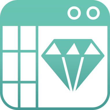 Elmas. Web simgesi basit illüstrasyon