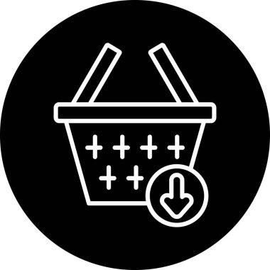 Alışveriş sepeti ikonu vektör illüstrasyonu