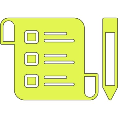 Beyaz arkaplanda kontrol listesi simgesine sahip siyah çizgi panosu izole edildi. Liste ya da liste. Kontrol listesi anketi ya da anket geri bildirim formu. vektör illüstrasyonu