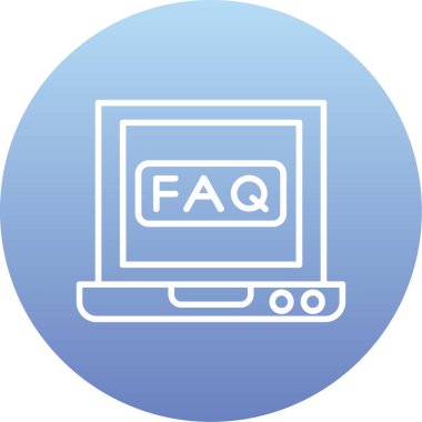 Faq simgesi. düz tasarım biçimi.