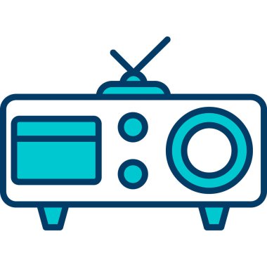 Televizyon simgesinin vektör illüstrasyonu