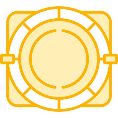 Altın kumarhane çipi ikon vektör illüstrasyon tasarımı izole