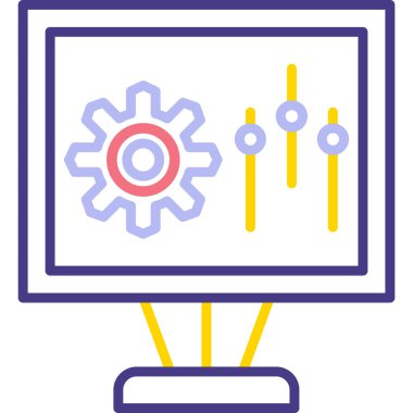 bilgisayar izleme simgesi, vektör illüstrasyonu