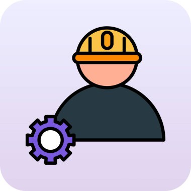 Şapkalı ve teçhizatlı bir adamın vektör çizimi