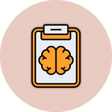 Beyin simgesi, vektör illüstrasyonu