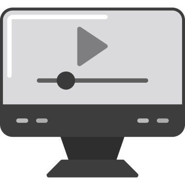 Video simgesini oynat. Web tasarımı için film vektör simgelerinin basit illüstrasyonu