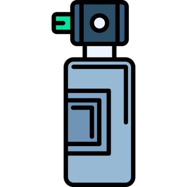 Kamera flaş ikonu. Taslak kamera flaş vektör rengi düz izole