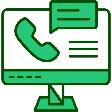 Çağrı merkezi simgesi. dış hat müşteri merkezi vektör rengi düz izole