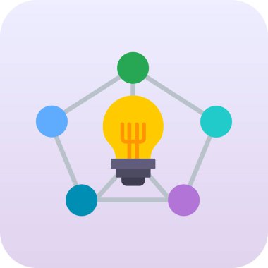 Fikir simgesine sahip ampul, vektör illüstrasyon tasarımı