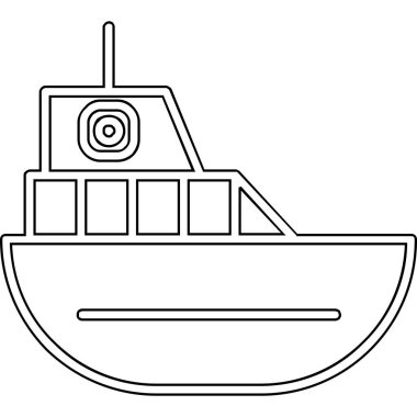 Gemi. Web simgesi basit illüstrasyon