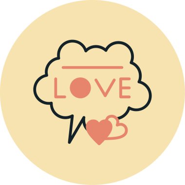 ileti simge vektör çizim seviyorum