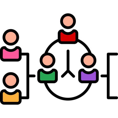 topluluk grup simgesi renk ana hatları vektörü