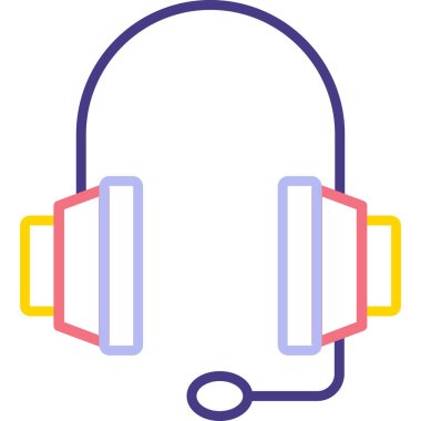 Kulaklık. Web simgesi basit illüstrasyon