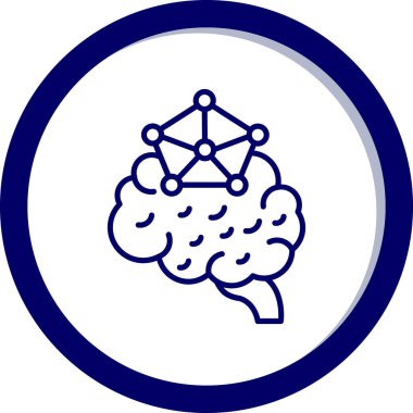 Beyin ikonu. vektör illüstrasyonu