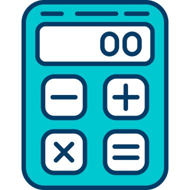 hesap makinesi simgesi, satır vektör çizimi tasarımı