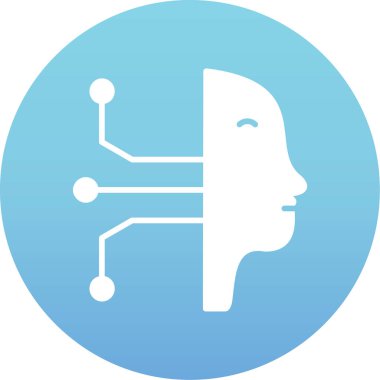 Yapay zeka. vektör düz simgesi