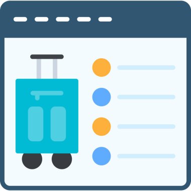 Seyahat çantası. Web simgesi basit illüstrasyon