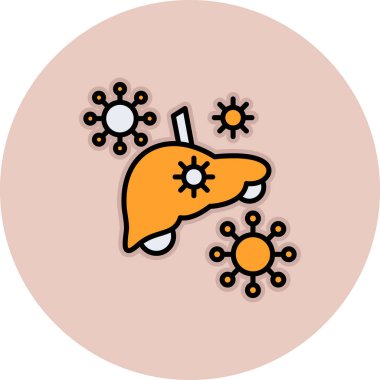 Renk çizgisi karaciğer simgesi beyaz arkaplanda izole edilmiş. Karaciğer. Karaciğer ciğeri. Karaciğer günü ve karaciğer hastalığı. vektör.