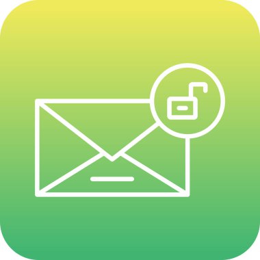 E- posta Vektörü Glyph Simgesi Tasarımı