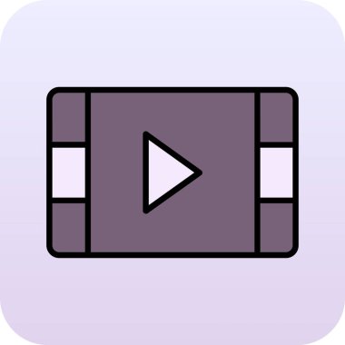 Video oynatıcı simgesi. düz tasarım biçimi