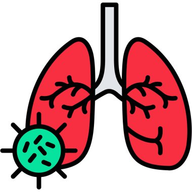Ciğerler. Web simgesi basit illüstrasyon