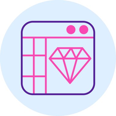 Elmas simgesinin vektör illüstrasyonu