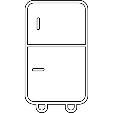 Buzdolabı ikonu. Web için buzdolabı vektör simgelerinin özet çizimi