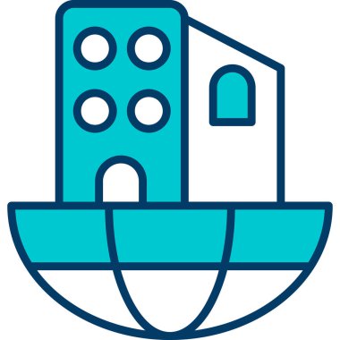 bina inşaat evi simgesi - taslak biçimi