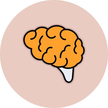 Beyin. Web simgesi basit illüstrasyon