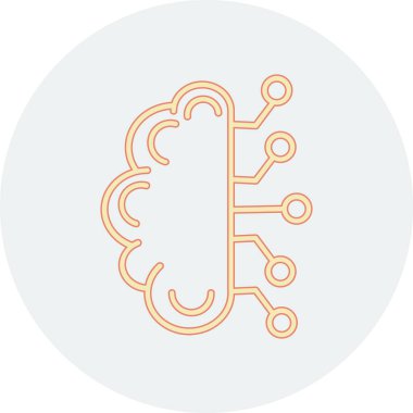 Beyin. Web simgesi basit illüstrasyon