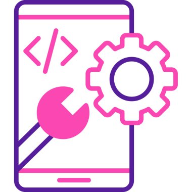 Cep telefonu. Web simgesi basit illüstrasyon