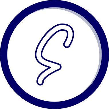 Bir kadının mavi ve beyaz ikonunun vektör çizimi