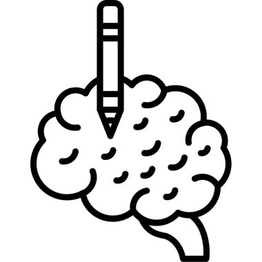 Beyin. Web simgesi basit illüstrasyon