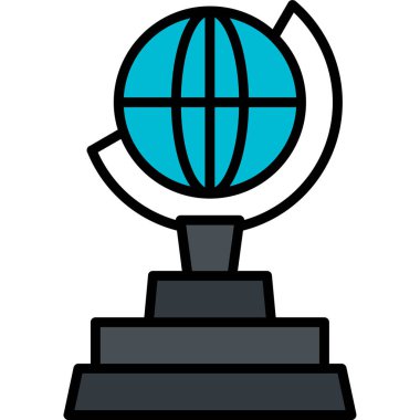 Dünya küresel ikon vektör illüstrasyonuName