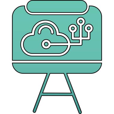 Bulut hesaplama simgesi. vektör illüstrasyonu