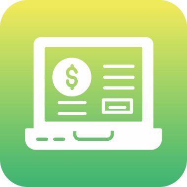 Çevrimiçi Ödeme vektör simgesi. Basit tasarım