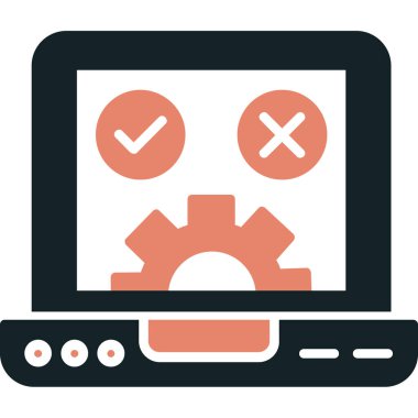 bilgisayar onarımı düz vektör simgesi