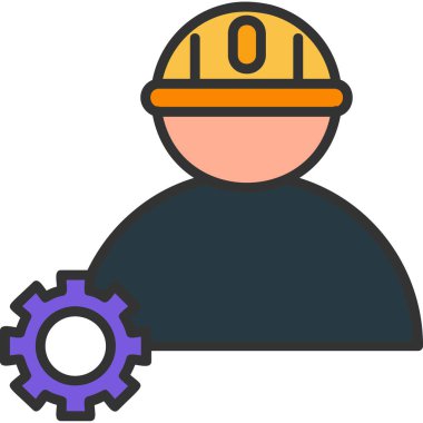 Mühendis simgesi, vektör illüstrasyonu