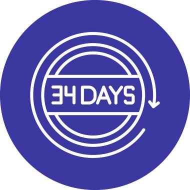 35 günlük modern simgenin vektör illüstrasyonu