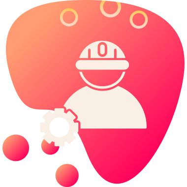 Şapkalı ve kasklı bir adamın vektör çizimi