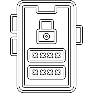 Güvenli simgesi. Web için güvenli vektör simge anahat çizimi