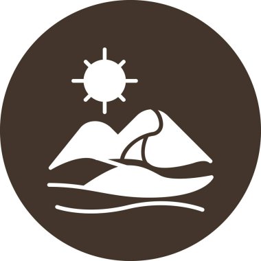 Bir dağ simgesinin vektör illüstrasyonu