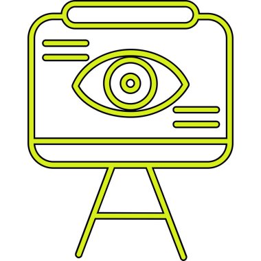 Kamera ikonlu göz. Web için bir kamera vektör simgesinin özet çizimi