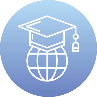 Mezuniyet simgesi, vektör illüstrasyonu