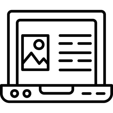 dizüstü bilgisayar simgesi vektörü, illüstrasyon