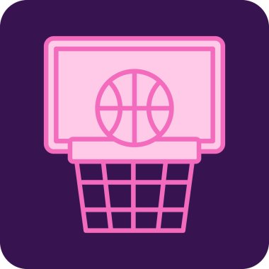 Basketbol potası ikonu. İnternet için basketbol sepeti vektör simgelerinin basit çizimi