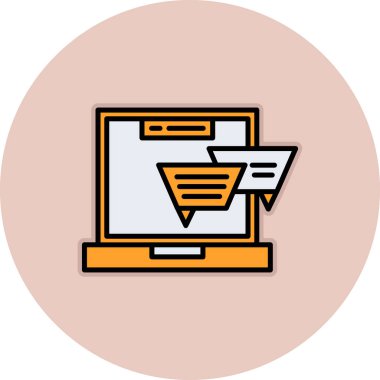 Bilgisayar ekranlı alışveriş sepeti, vektör illüstrasyonu