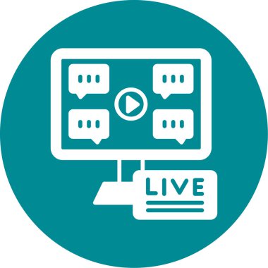 canlı düz simge, vektör, illüstrasyon